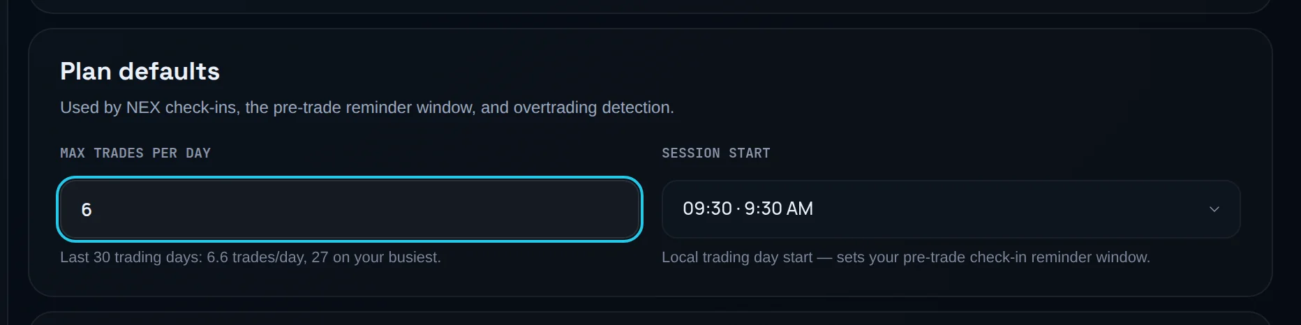 Set the trade cap